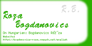 roza bogdanovics business card